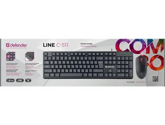 Клавиатура+мышь DEFENDER Line C-511